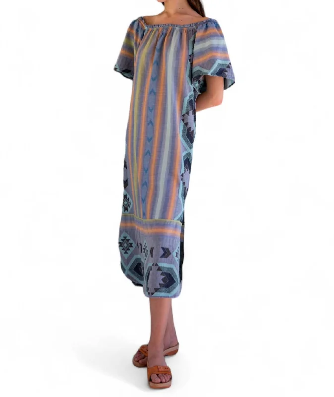 women's limited-edition dressesAna Maxi Tunic Dress In Blue Tones