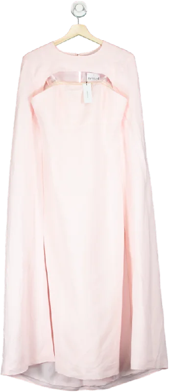 Tiered DressKaren Millen Blush Fluid Tailored Caped Maxi Dress UK 8