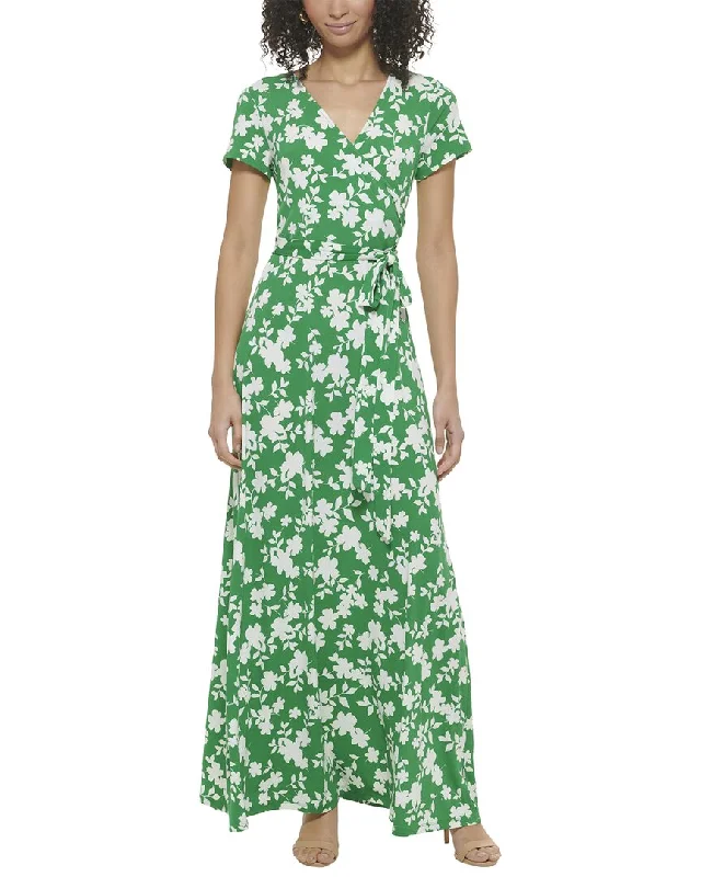 Flowy DressEliza J Printed Ity Wrap Maxi Dress