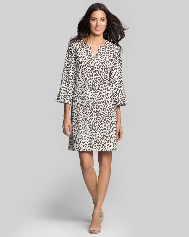 women's retro dressesLakena Tunic Dress in Snow Leopard