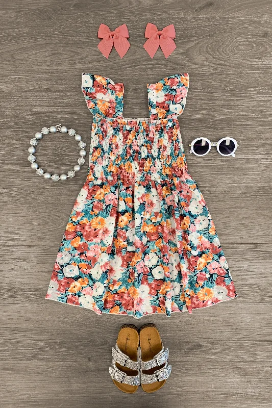 Petite DressFloral Chiffon Ruffle Dress