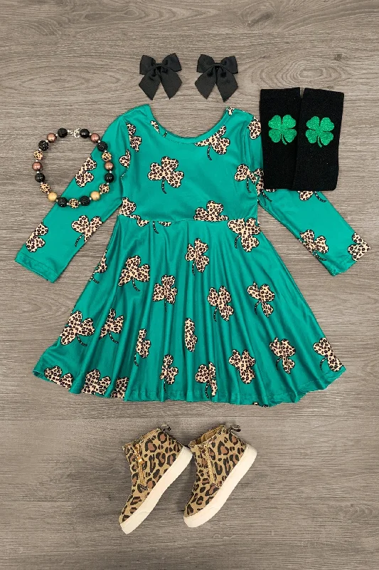 Nursing DressGreen Leopard Shamrock Dress