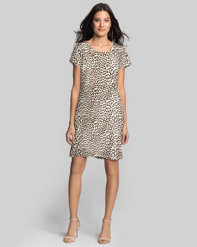 Zipper DressIbiza T-Shirt Dress in Snow Leopard