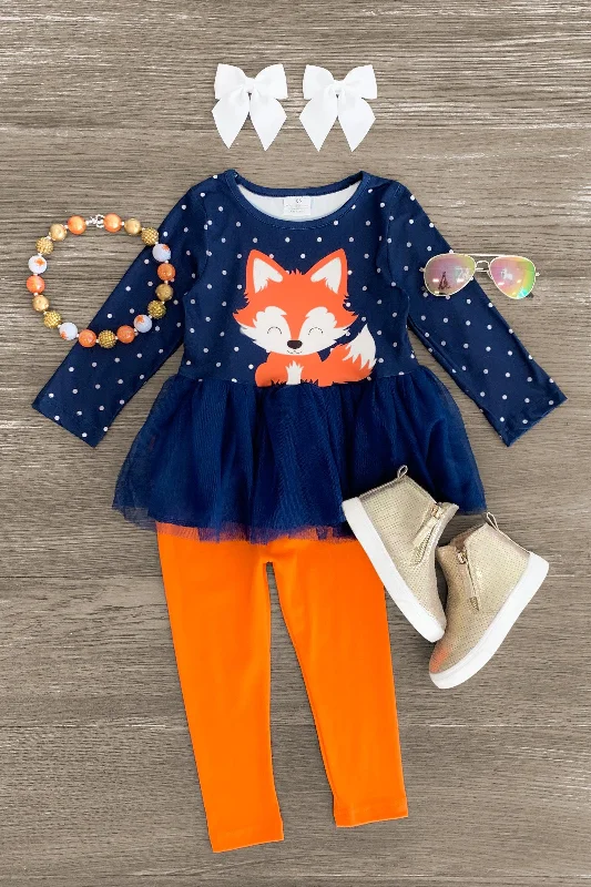 women's bespoke dressesPolka Dot Fox Tutu Legging Set