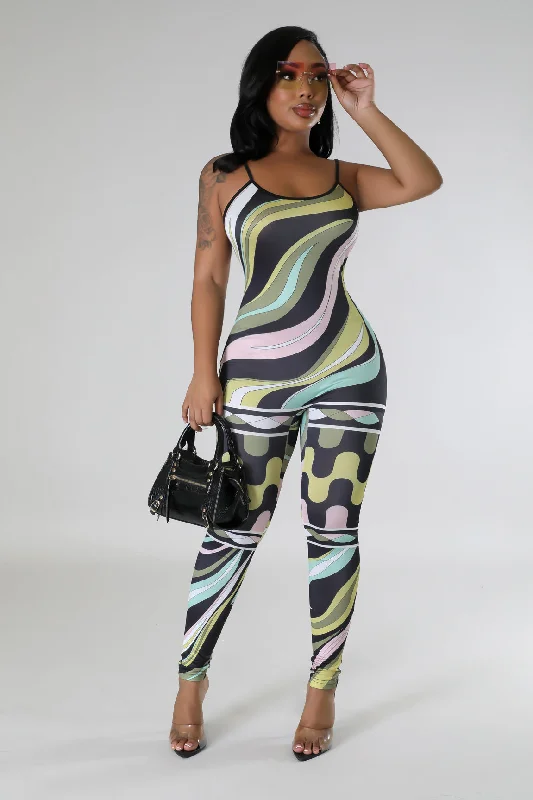 women's jumpsuits with neon colorsKeep It Calm Jumpsuit