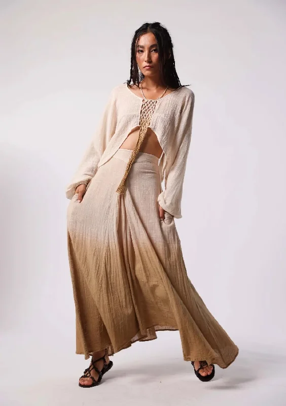 women's maxi skirtsBLOOM MAXI SKIRT - UNDYED WITH CURRY OMBRE