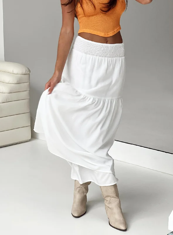 women's A-line skirtsDion Maxi Skirt White