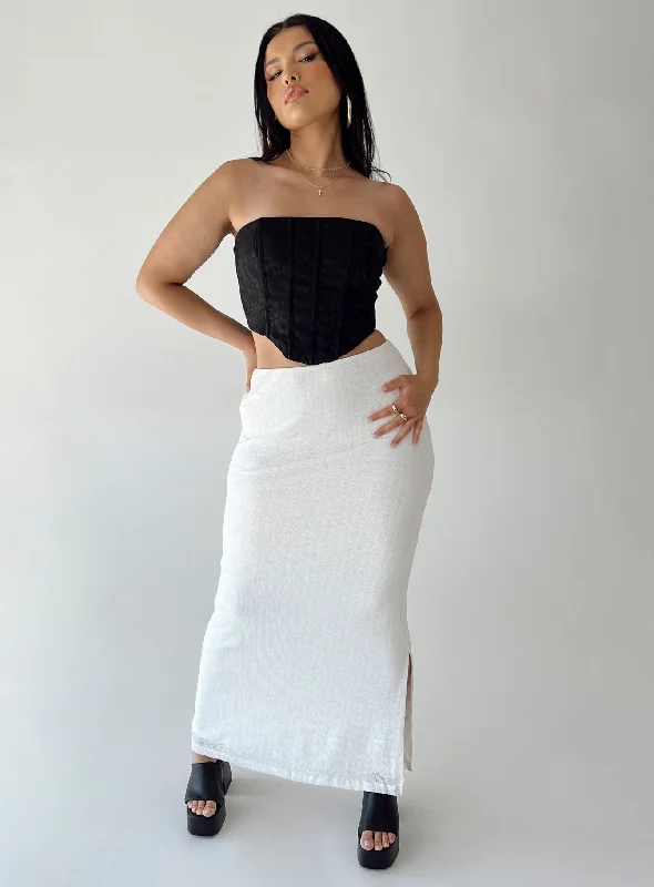 women's knitted skirtsMaynard Maxi Skirt White