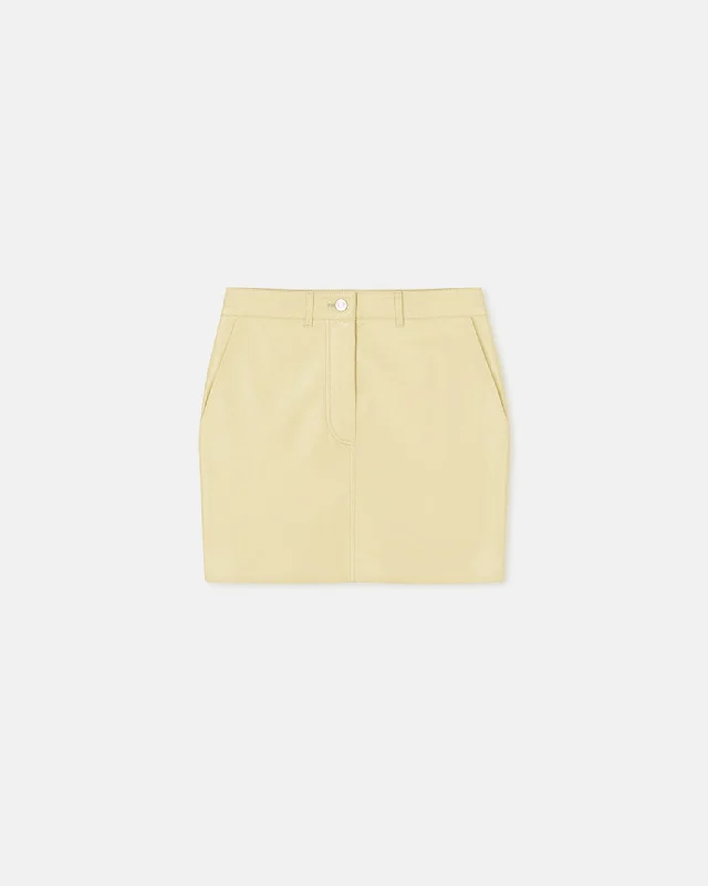 women's loungewear dressy skirtsMiray - Okobor™ Alt-Leather Mini Skirt - Lemongrass