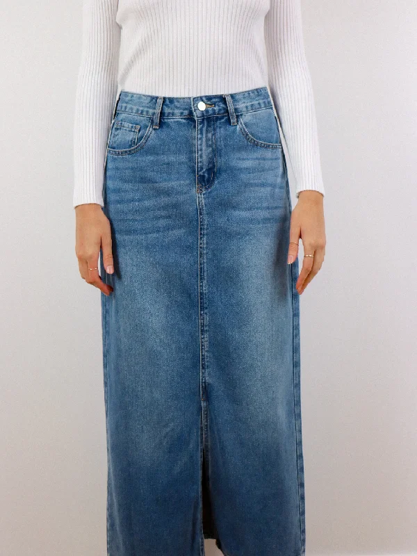 women's pencil skirtsDENIM MAXI SKIRT