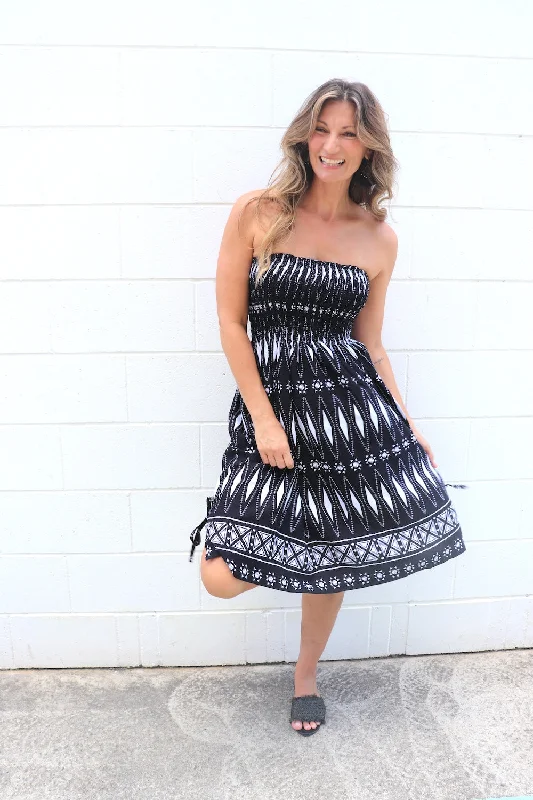 women's flowy skirtsStrapless Beach Dress/Skirt in Black Diamond