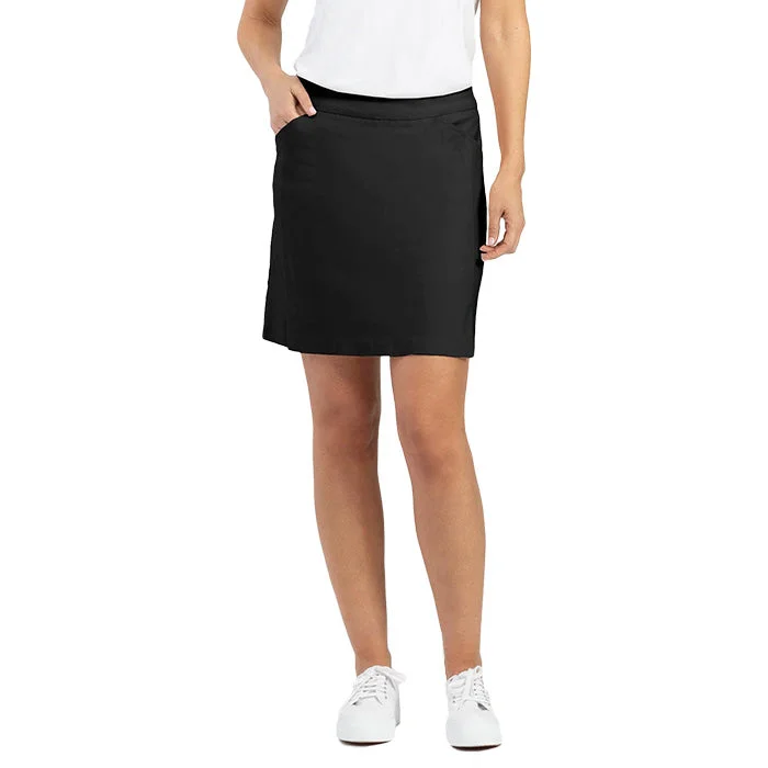 women's button-down high-slit skirts for weddingsTribal Pull On Skort - Black*